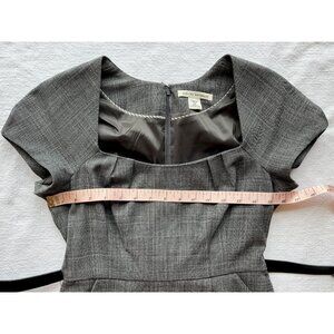 NWOT Vintage Banana Republic Gray Glen Plaid Wool Sheath Dress, Size 4P